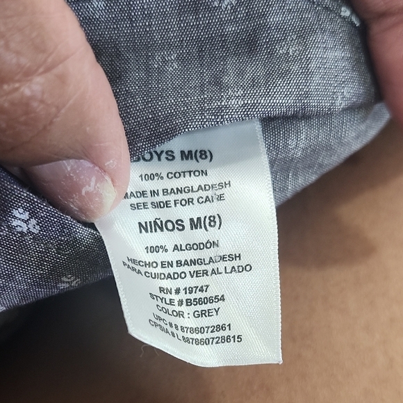 Wrangler Charcoal Shirt with White Pattern - Picture 4 of 6